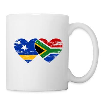 Curacao South Africa Flag Hands Heart Shape - Mug - white - Right