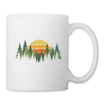 Forest Sunset Nature Trees Hiking Camping - Mug - white - Right