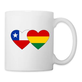 Chile Bolivia Flag Heart - Mug - white - Right
