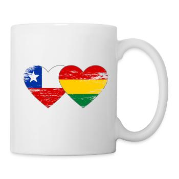 Chile Bolivia flag heart used - Mug - white - Right