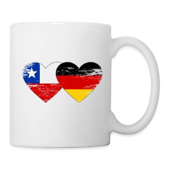 Chile Germany Flag Heart - Mug - white - Right
