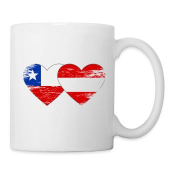 Cœur du drapeau Chili Autrichien - Mug blanc - blanc - Droite