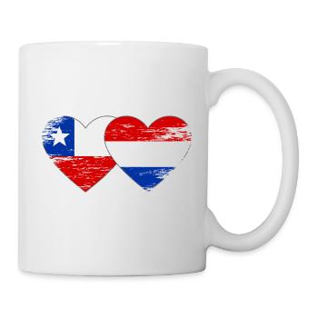 Chile_Holland_Flagge_Herz_used - Tasse - Weiß - Rechts