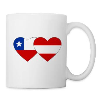 Chile Österreich Flaggen Herz - Tasse - Weiß - Rechts
