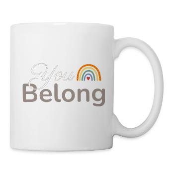 You Belong Rainbow Heart Design - Mug - white - Right