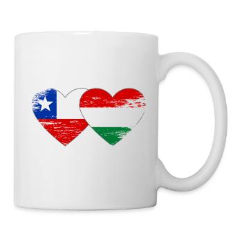 Bolivien_Ungarn_Flagge_Herz_used - Tasse - Weiß - Rechts