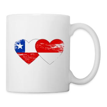 Chile Poland flag heart used - Mug - white - Right