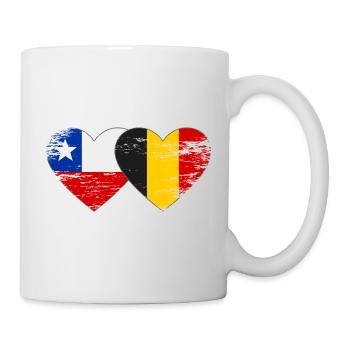 Chile Belgien Flagge Herz - Tasse - Weiß - Rechts