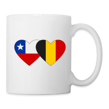 Chile Belgium Flag Heart - Mug - white - Right