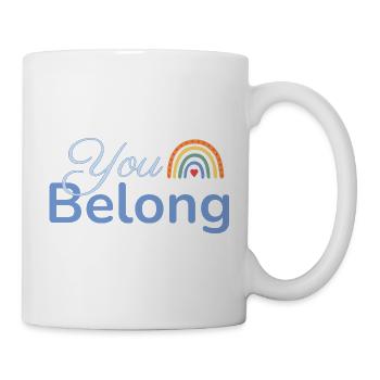 You Belong Rainbow Heart Design Blue - Mug - white - Right