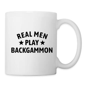 Les vrais hommes jouent au backgammon | Jeu de société - Mug blanc - blanc - Droite