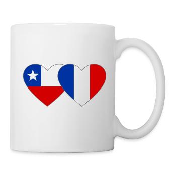 Chile France Flag Heart - Mug - white - Right