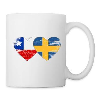 Cœur du drapeau chilien suédois utilisé - Mug blanc - blanc - Droite