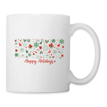Christmas pattern in green and red color - Mug - white - Right