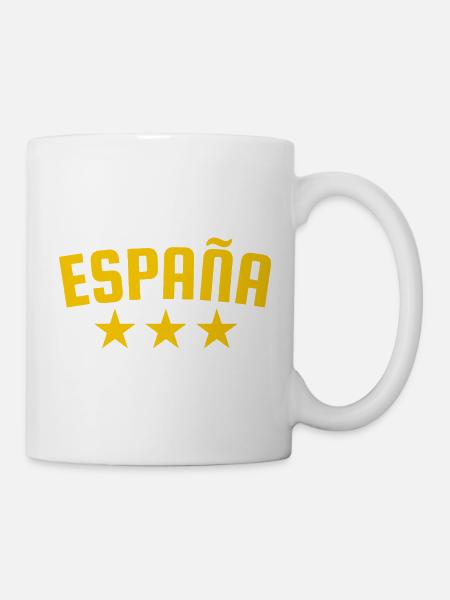 Spanien 3 Sterne Design Gelb - Tasse - Weiß