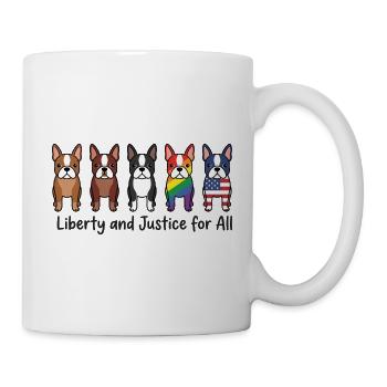 LGBTQ Pride Month With Liberty and Justice for All - Mug - white - Right