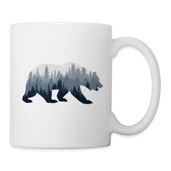 Ours de la nature de la forêt - Mug blanc - blanc - Droite