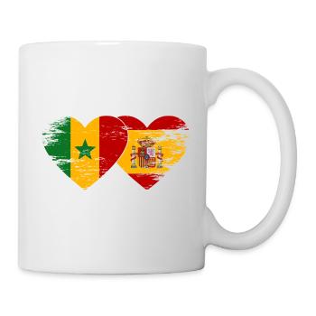 Senegal_Spanien_Flagge_Herz_used - Tasse - Weiß - Rechts