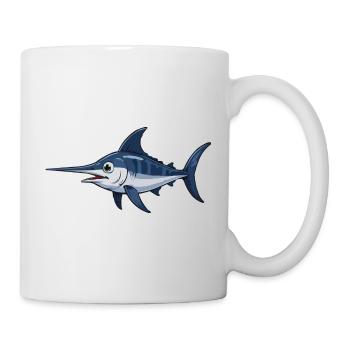 Marlin im Blau – Vektor - Tasse - Weiß - Rechts