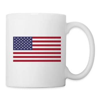 Drapeau patriotique rouge, blanc, bleu étoilés et rayures - Mug blanc - blanc - Droite
