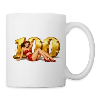 Pin-Up vintage : 100e anniversaire en or - Mug blanc - blanc - Droite