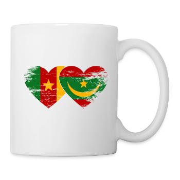 Kamerun_Mauretanien_Flagge_Herz_used - Mug blanc - blanc - Droite