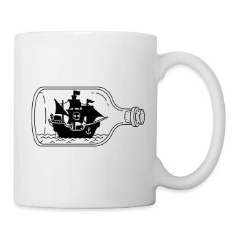 Piratenschiff in der Flasche - Tasse - Weiß - Rechts