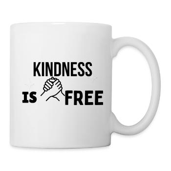 Freundlichkeit ist kostenlos – Minimale Handschlag-Typografie T- - Tasse - Weiß - Rechts