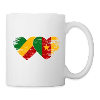 Kongo_Kamerun_Flagge_Herz_used - Mug blanc - blanc - Droite