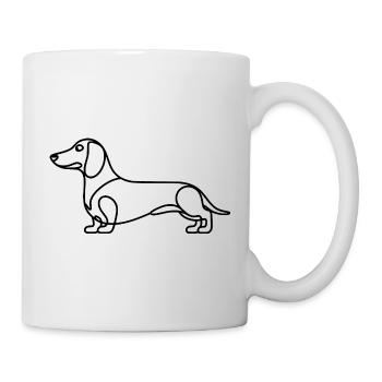 Dackel Lineart - Tasse - Weiß - Rechts