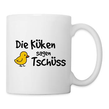Die Küken sagen Tschüss – Abschied Erzieherin - Tasse - Weiß - Rechts