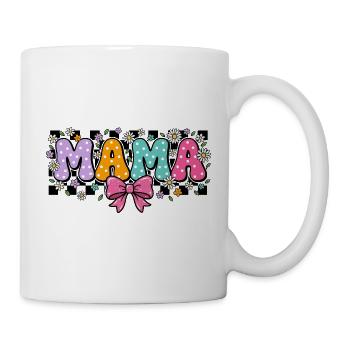 Vintage MAMA Polka Dot und großer rosa Schleifen-Chic - Tasse - Weiß - Rechts
