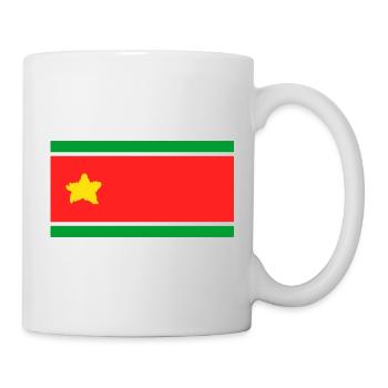 Drapeau de la Guadeloupe dans une étoile déchirée - Mug blanc - blanc - Droite