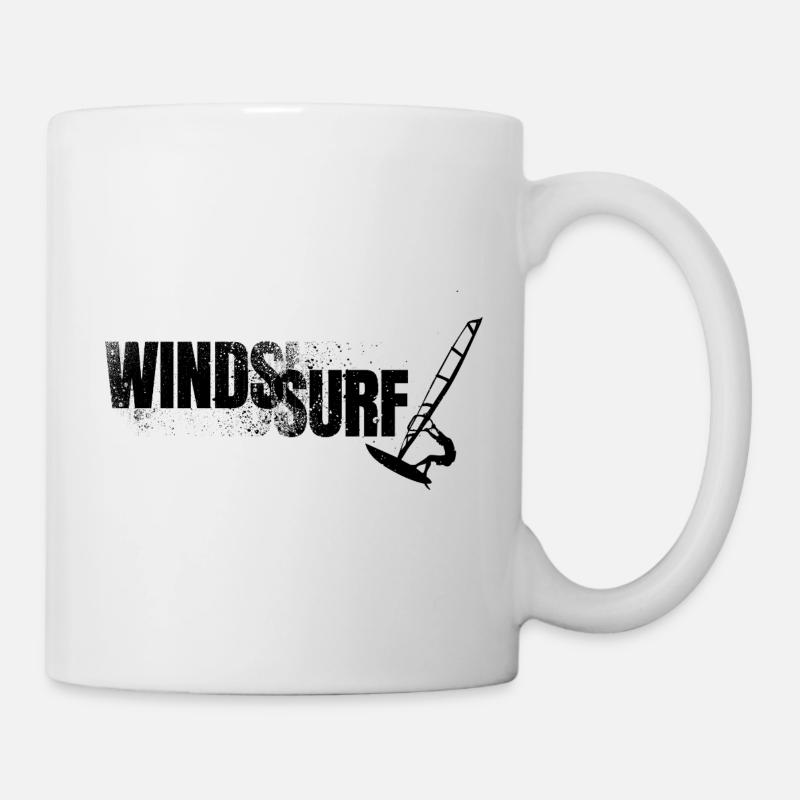 Windsurfer avec lettres - Mug blanc - blanc