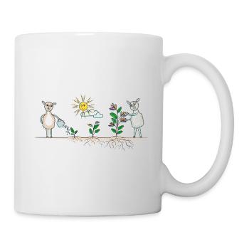 Jardin de lamas coloré - Mug blanc - blanc - Droite