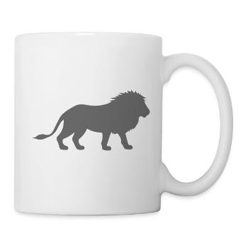 Lion silhouette in graphic art style - Mug - white - Right