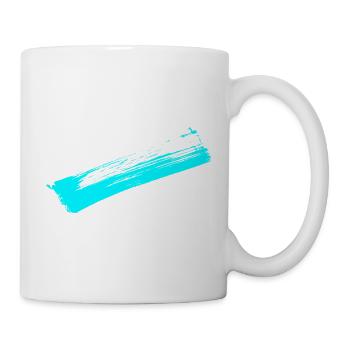 Deko Streifen - Pinsel BLAU - Tasse - Weiß - Rechts