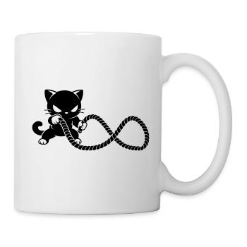 Fitness Katze mit Battle Rope Motiv - Tasse - Weiß - Rechts