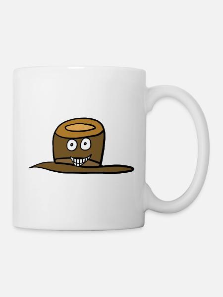 Funny funny hat face - Mug - white