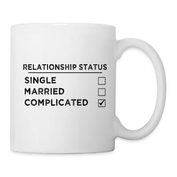 Komplizierter Status – lustiges Dating-Zitat - Tasse - Weiß - Rechts