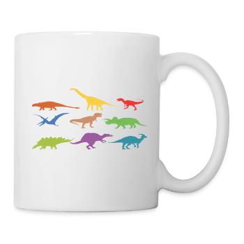 Bunte Dinosaurier  - Tasse - Weiß - Rechts