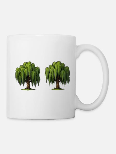 Doppel-Weidenbaumszene - Tasse - Weiß