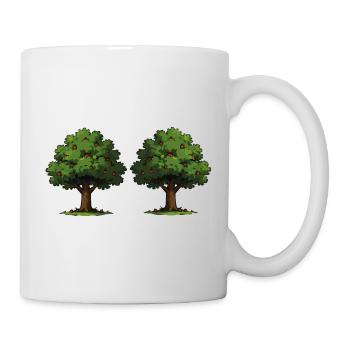 Double tree with red apples - Mug - white - Right