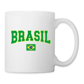 Brasil Block Letters with Flag - Mug - white - Right
