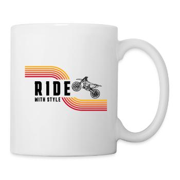 Retro Motorrad Vintage - Tasse - Weiß - Rechts