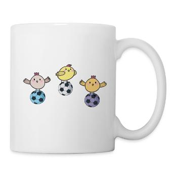Des filles sur les ballons de football - Mug blanc - blanc - Droite