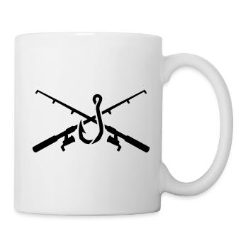 Cannes à pêche, hameçons, pêche, club de pêche - Mug blanc - blanc - Droite