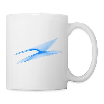 Geometric Wave – Blue Generative Line Art - Mug - white - Right