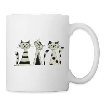 Impressionnisme du Trio des Chats - Mug blanc - blanc - Droite
