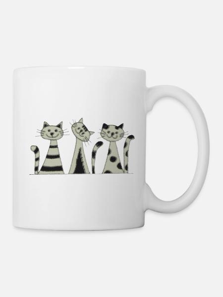 Katzen Trio impressionismus - Tasse - Weiß